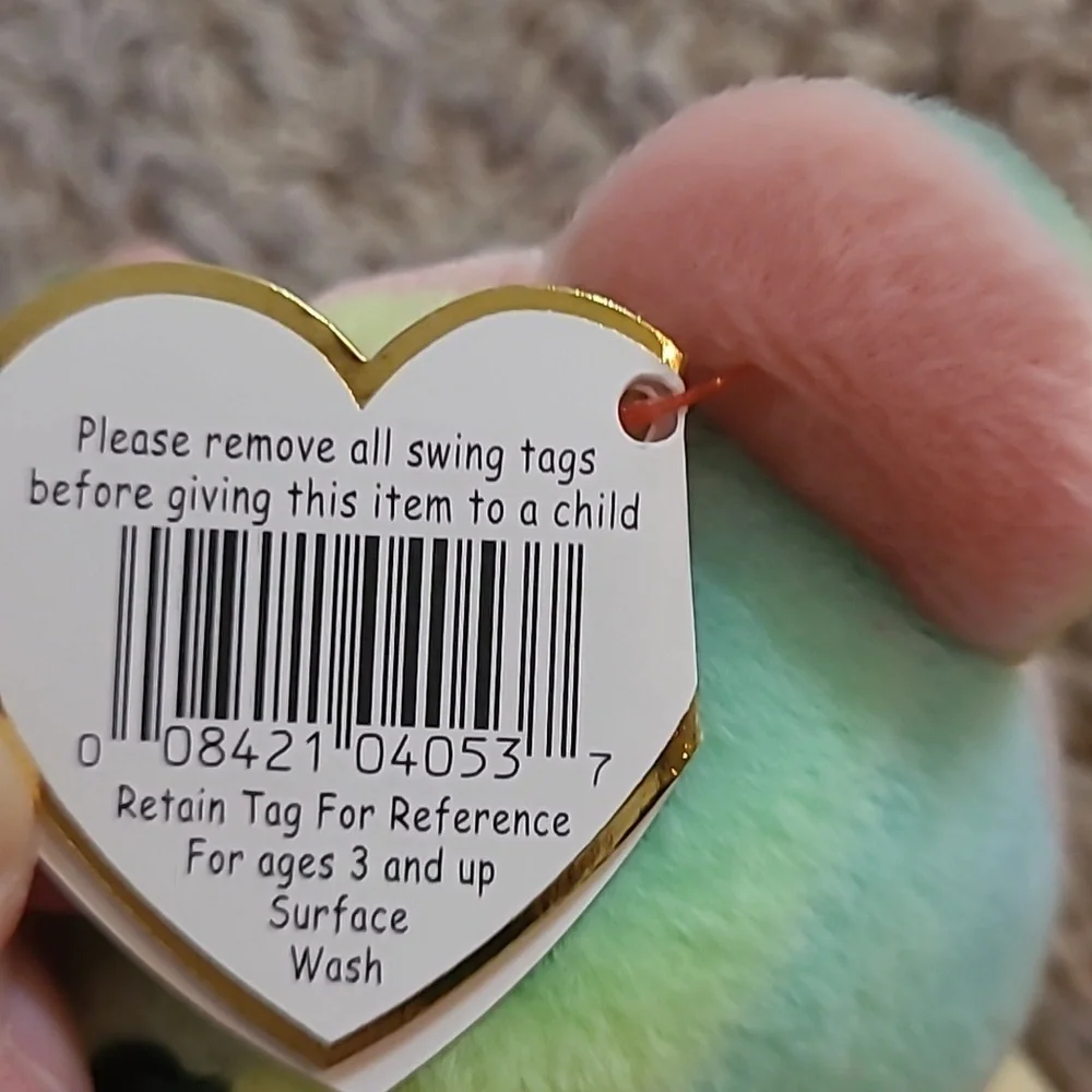 Ty Beanie Babies Peace the Bear Tie Dye Plush 1996 - Picture 4 of 7